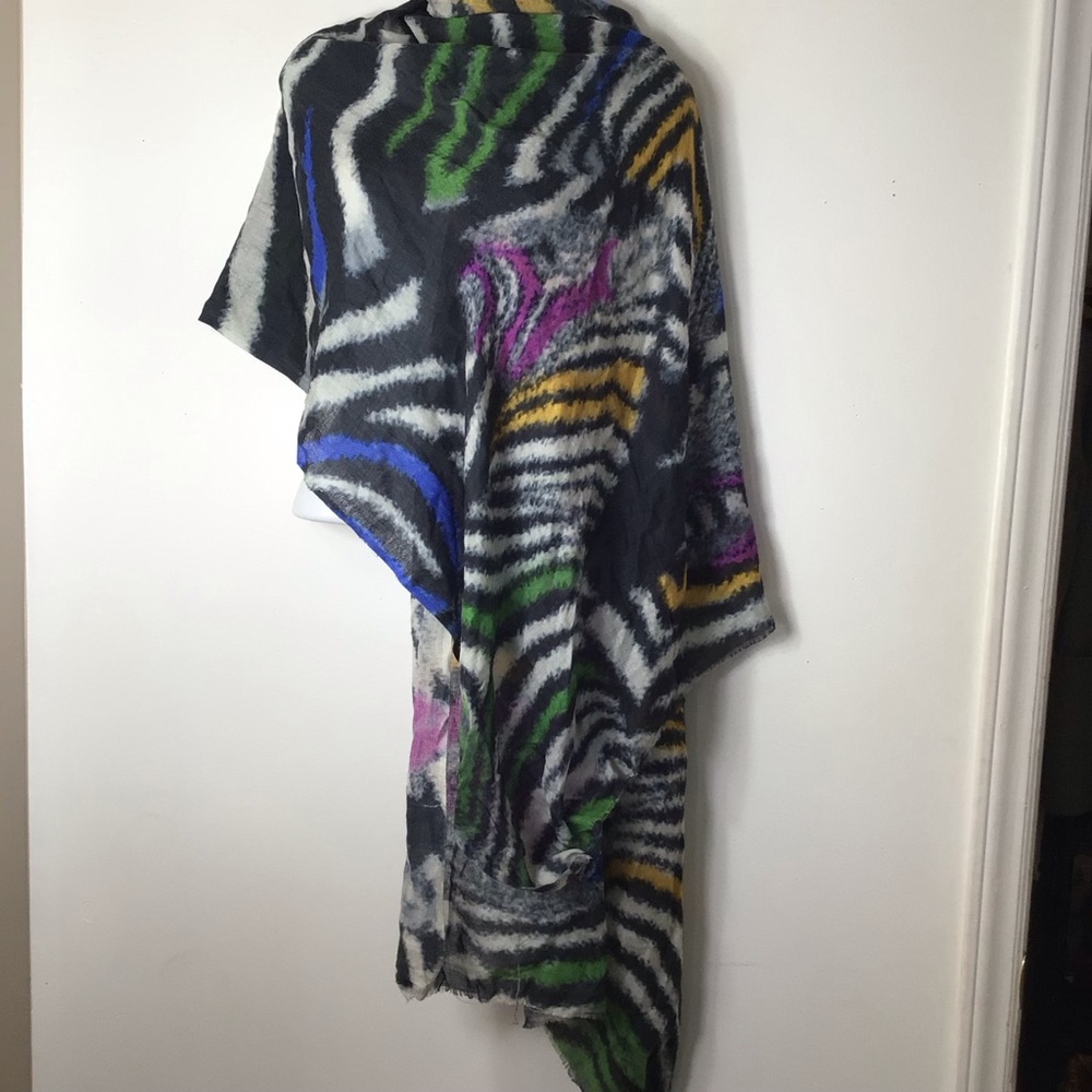 Colorful Zebra Print Wrap with Vibrant Accents